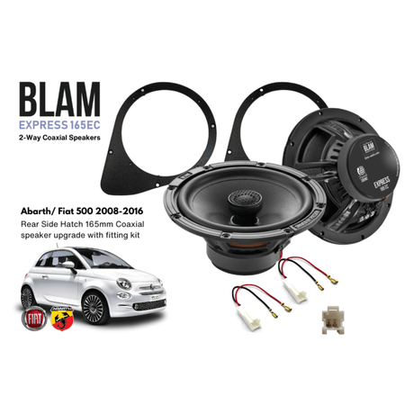BLAM BLAM EXPRESS 165EC Rear Side Hatch Coaxial Speaker Upgrade Kit for Abarth/Fiat 500 (2008-2016) - SFK-FIA2-EC165