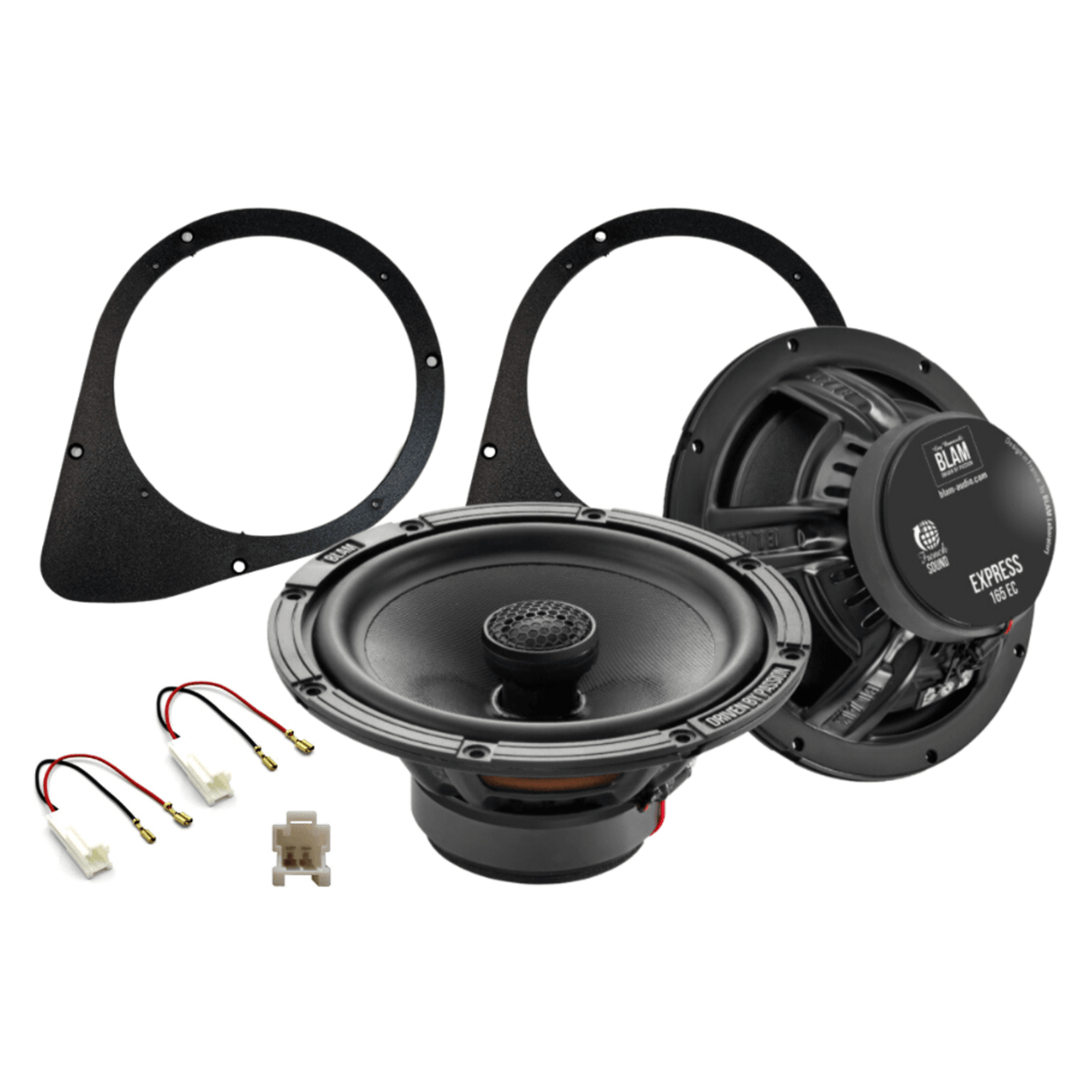 BLAM BLAM EXPRESS 165EC Rear Side Hatch Coaxial Speaker Upgrade Kit for Abarth/Fiat 500 (2008-2016) - SFK-FIA2-EC165