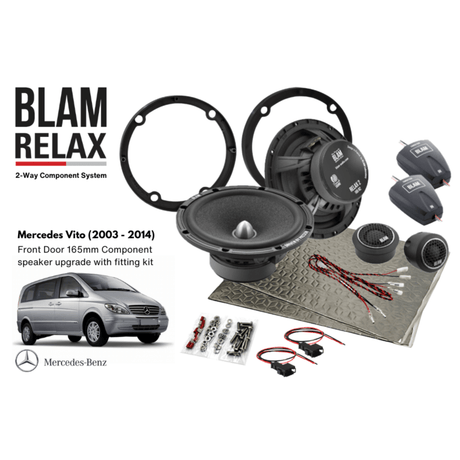 BLAM BLAM RELAX 165RS Front Door Component Speaker Upgrade Kit for Mercedes Vito W639 (2003-2014) - SFK-MERC1-RS165