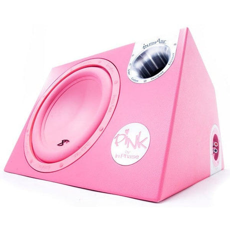 In Phase Car Speakers and Subs In Phase XTP12A 1400W 12" active subwoofer in custom pink enclosure