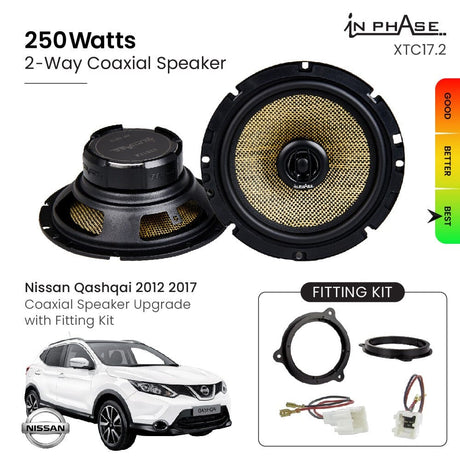 In Phase Car Speakers and Subs In Phase Nissan Qashqai 2012 2017 Coaxial Speaker Upgrade with Fitting Kit