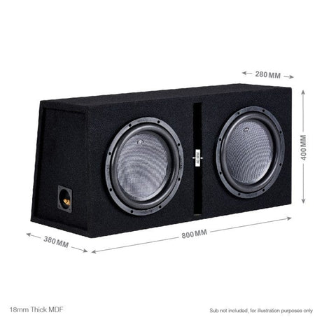 In Phase Car Speakers and Subs In Phase BX212PL Double 12" Ported Subwoofer Enclosure