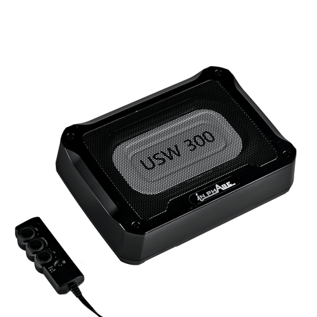 In Phase Car Subwoofers In Phase USW300 300W Underseat Ultra Slim Compact Active Subwoofer System Die-Cast Aluminium