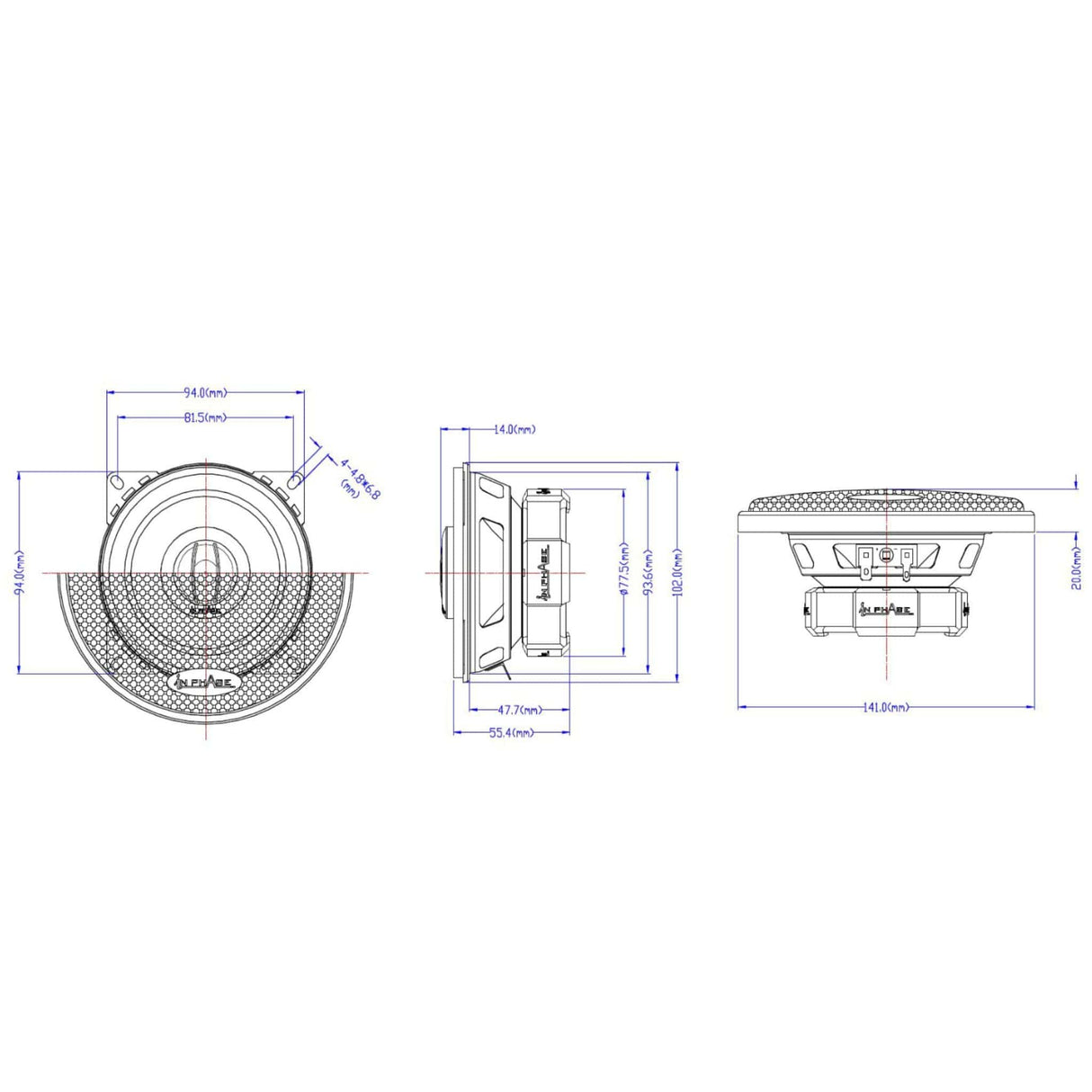 In Phase Car Speakers In Phase XTC13.2 13cm/5.25" Coaxial Speakers 210 Watts Directional Tweeter Design