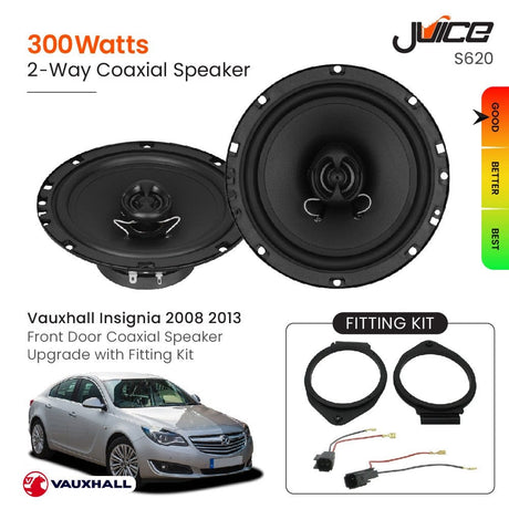 Juice Car Speakers and Subs Juice Vauxhall Insignia 2008 2013 Front Door Coaxial Speaker Upgrade with Fitting Kit