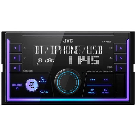 JVC Car Stereos JVC KW-X850BT Mechless 2-Din Digital Media Receiver with Bluetooth USB Compatible with iPhone/Android