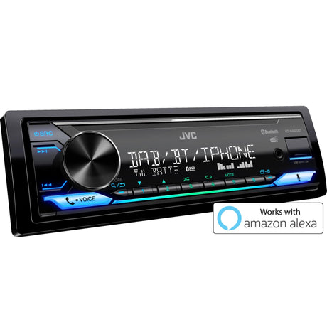 JVC Single Din Car Stereos JVC KD-X482DBT 1 DIN Digital Media Receiver with Amazon Alexa Bluetooth and DAB+