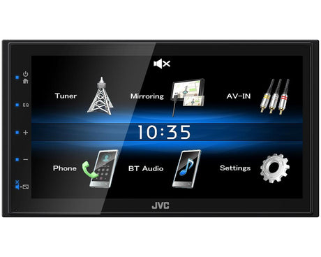 JVC Double Din Car Stereos JVC KW-M25BT Mechless 6.8" Touchscreen Radio with Bluetooth