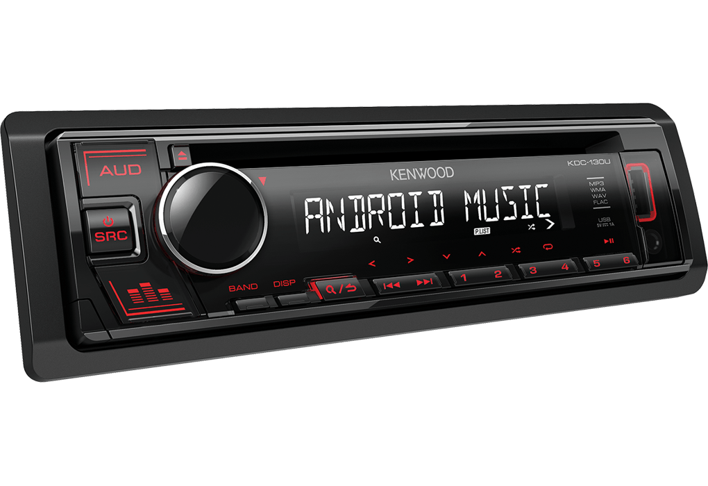 Kenwood Car Stereos Kenwood KDC-130UR CD-Receiver with Front USB & AUX Input