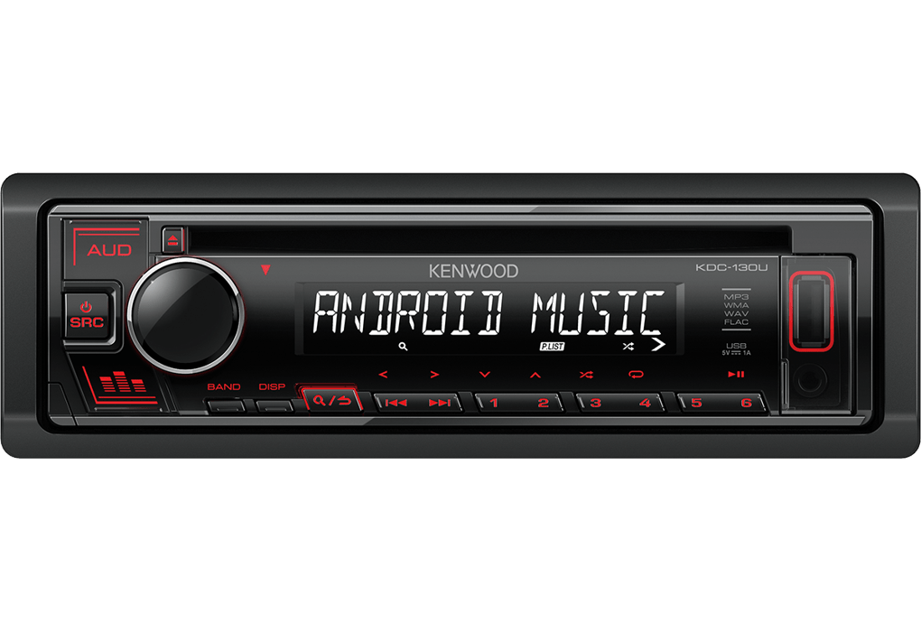 Kenwood Car Stereos Kenwood KDC-130UR CD-Receiver with Front USB & AUX Input