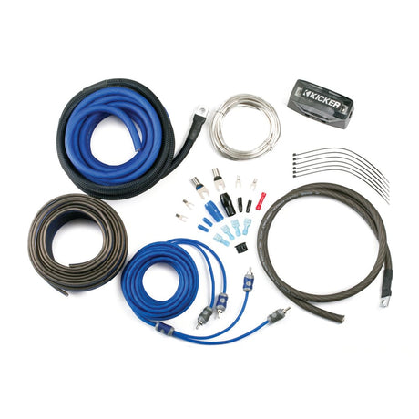 Kicker 2 Channel Amp Kicker 46CK8 8 Gauge 8 AWG Complete Amplifier Amp Installation Wire Kit 8GA
