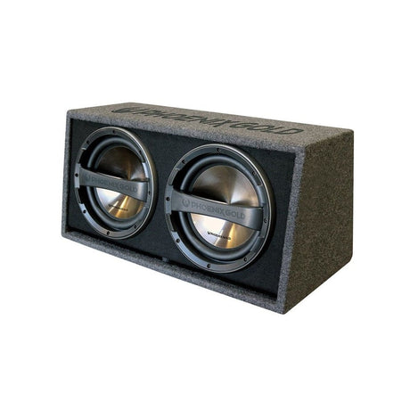 Phoenix Gold Car Speakers and Subs Phoenix Gold  Z212PB – Dual 12 Inch Passive Subwoofer Enclosure Dual 300mm Subs Slot port design for maximum performance