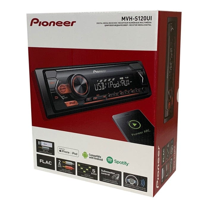 Pioneer Car Stereos Pioneer MVH-S120UI Mechless RDS Tuner Car Stereo with iPod/iPhone Compatibility