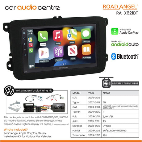 Road Angel Car Stereos Road Angel RA-X621BT Stereo Upgrade with Fitting Kit for VW Vehicles