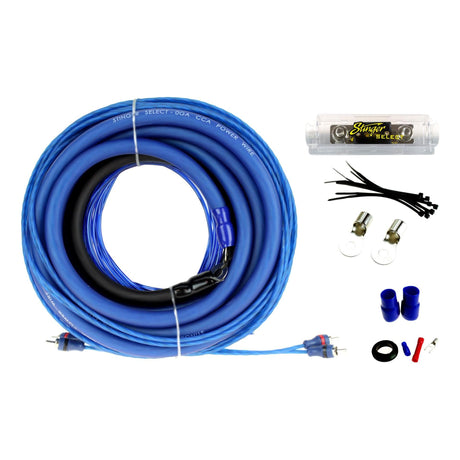 Stinger Amp Wiring and Fitting Parts Stinger SSK0 1/0GA 1500W Complete Amplifier Wiring Kit