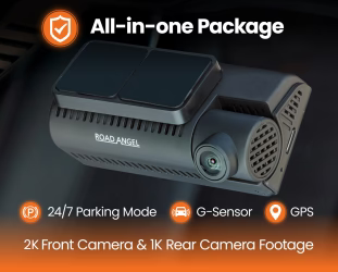 Road Angel Halo Guard 2K 1 channel Dash Cam with Parking Mode & Quick Release mounting