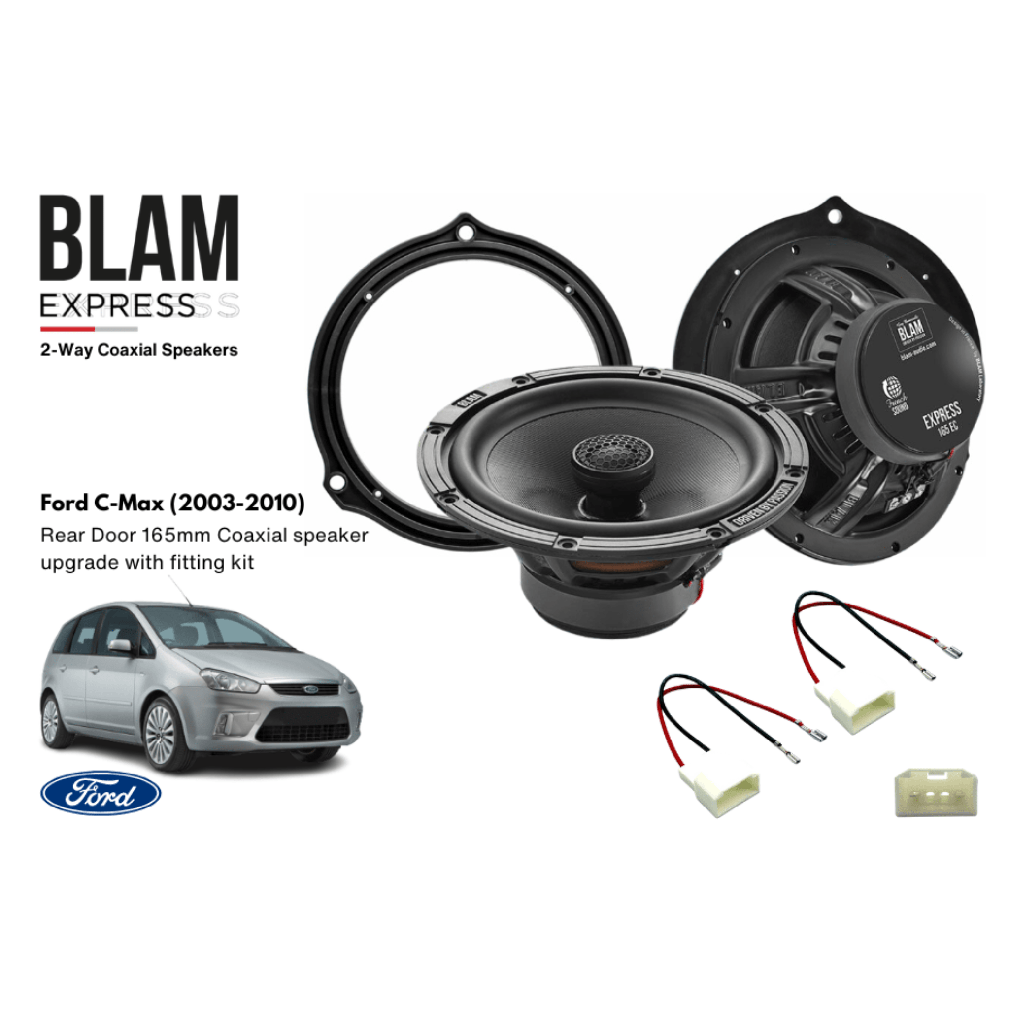 BLAM EXPRESS 165EC Rear Door Coaxial Speaker Upgrade Kit for Ford