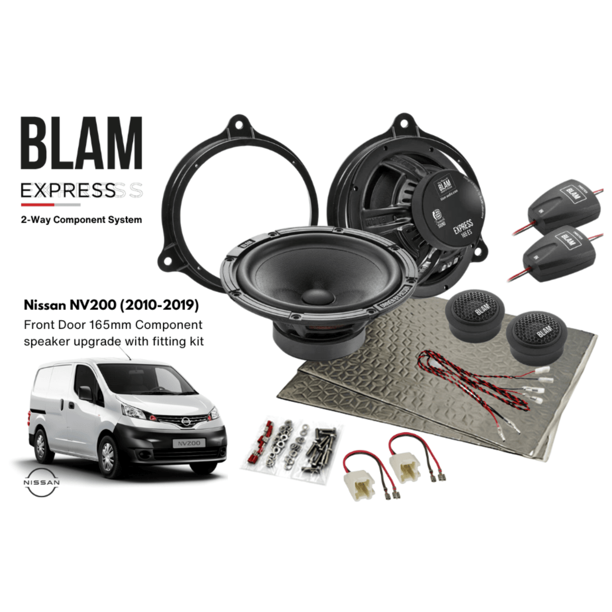 BLAM EXPRESS SFK-NIS1-ES165 Front Door Component Speaker Upgrade BLAM EXPRESS SFK-NIS1-ES165 Front Door Component Speaker Upgrade
