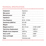 BLAM Car Speakers BLAM EXPRESS BL-165EC 6.5" 2 ohm Coaxial Car Audio Speakers (PAIR)