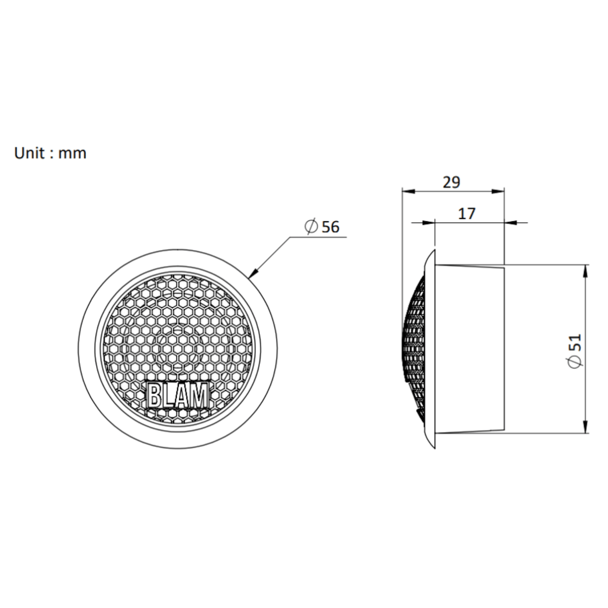 BLAM Car Speakers BLAM LIVE BL-L165-A ACOUSTIC 165mm (6.5") 140W High-Fidelity 2-Channel Component Speaker System
