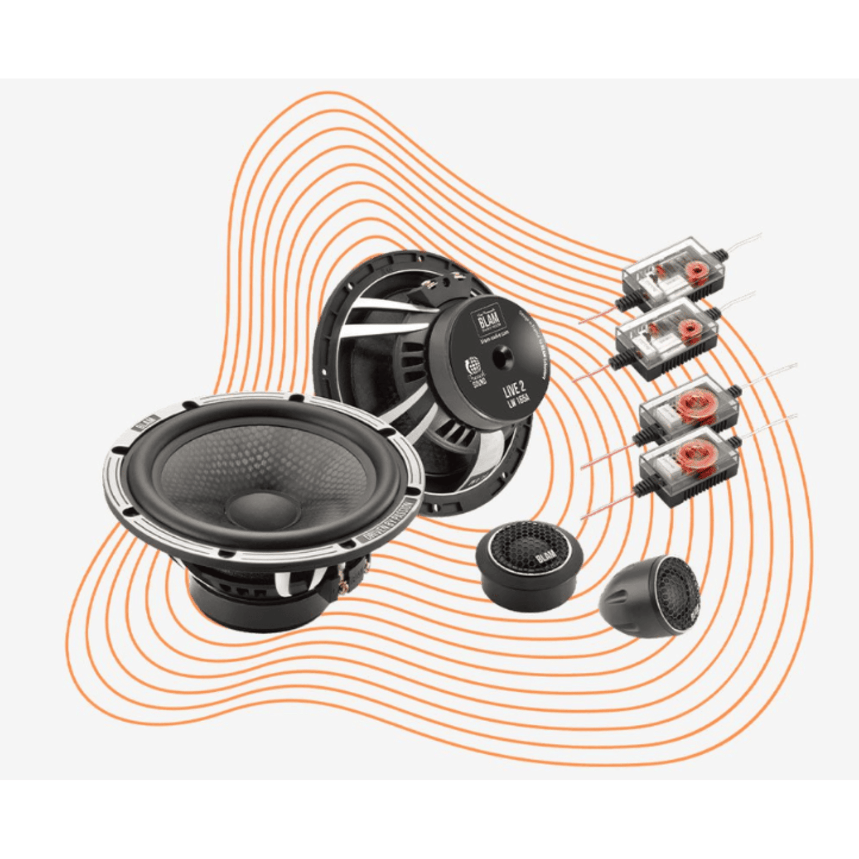 BLAM Car Speakers BLAM LIVE BL-L165-A ACOUSTIC 165mm (6.5") 140W High-Fidelity 2-Channel Component Speaker System