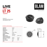 BLAM Car Speakers BLAM LIVE BL-L165-LSQ ORIGINAL 165mm (6.5") Hi-Efficiency 2-Way Component Speaker System