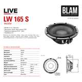 BLAM Car Speakers BLAM LIVE BL-L165-SLIM SOLO 165mm (6.5") 140W ULTRA-SLIM 2-Way Component Speakers