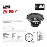 BLAM Car Speakers BLAM LIVE BL-L165P POWER 165mm (6.5") 180W High-Performance 2-Way Component Speaker System