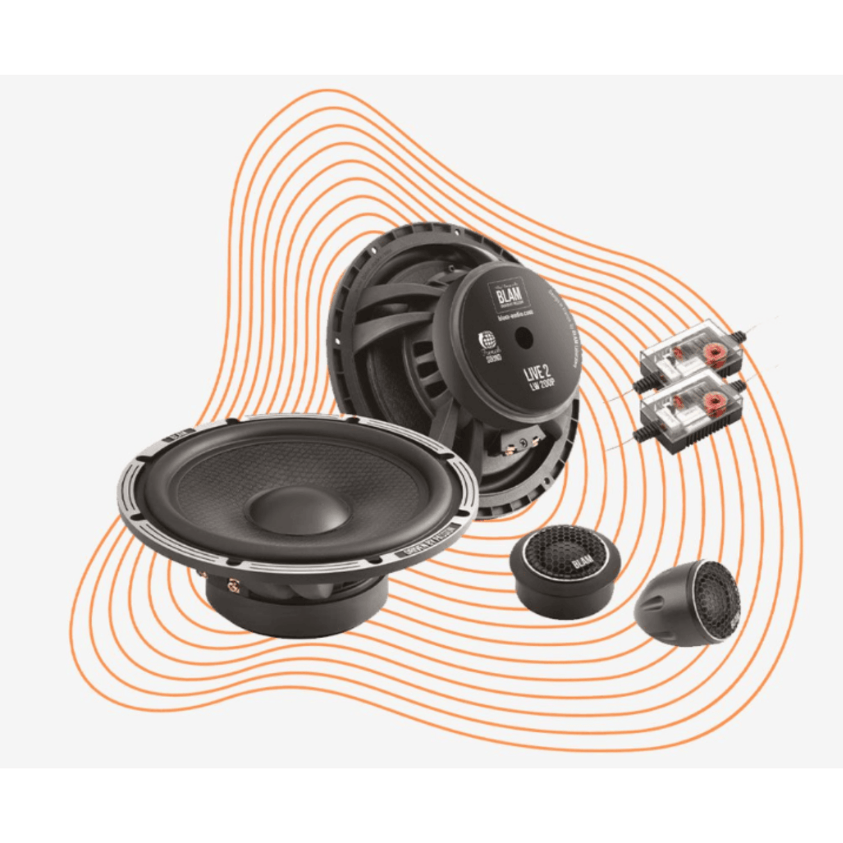 BLAM Car Speakers BLAM LIVE BL-L200-P POWER 200mm (8") 200W High-Performance 2-Way Component Speaker System
