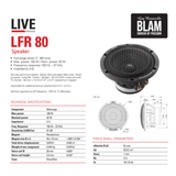 BLAM Car Speakers BLAM LIVE BL-LFR80 80mm (3") High End 100w Full-Range Car Audio Speakers (PAIR)