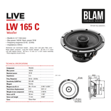 BLAM Car Speakers BLAM LIVE L165C - ACOUSTIC BL-L165-C 6.5" 140W High-Fidelity 2-Way Coaxial Speaker System