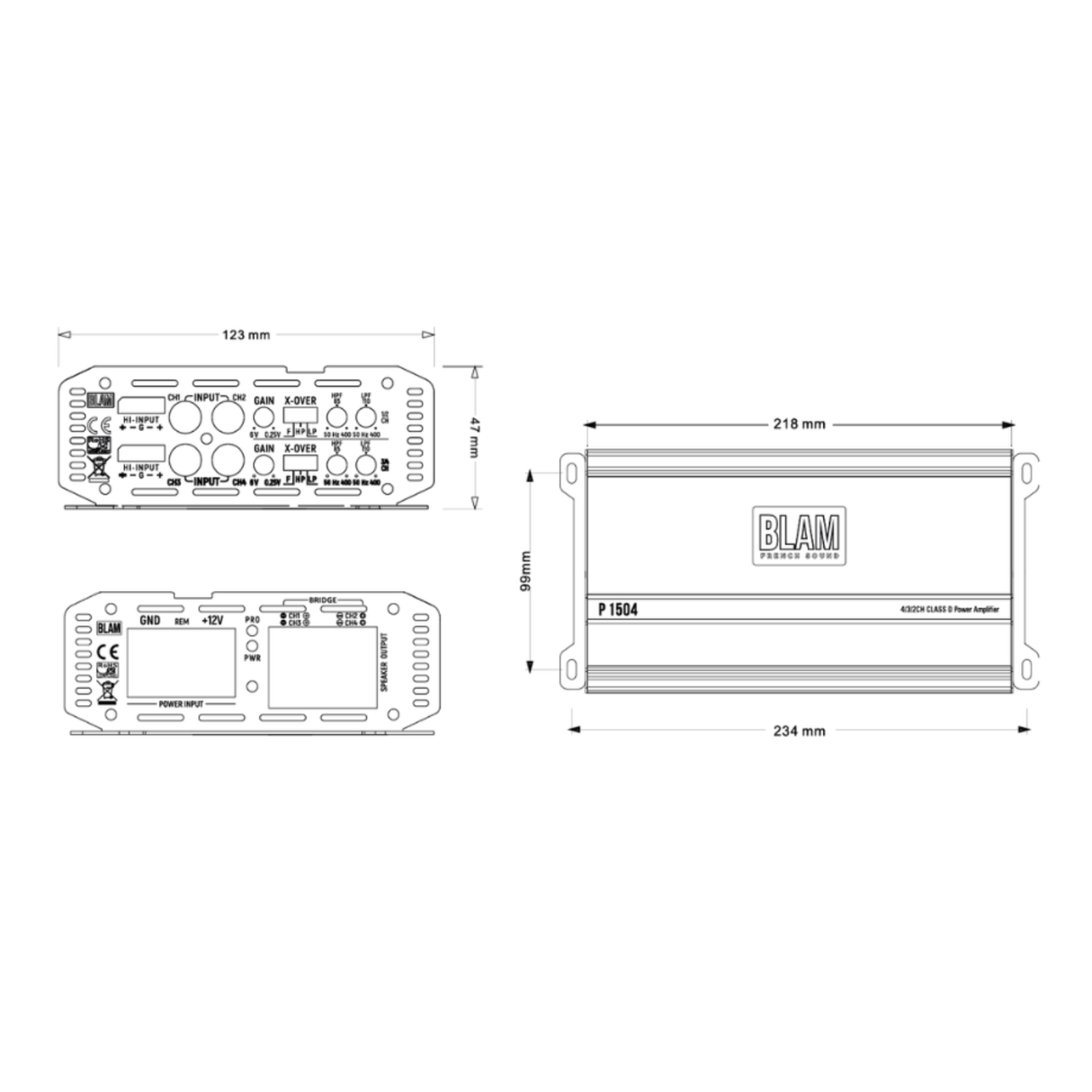 BLAM Multi Channel Amp BLAM Power BL-P1504 2/3/4-Channel Compact Class D Amplifier