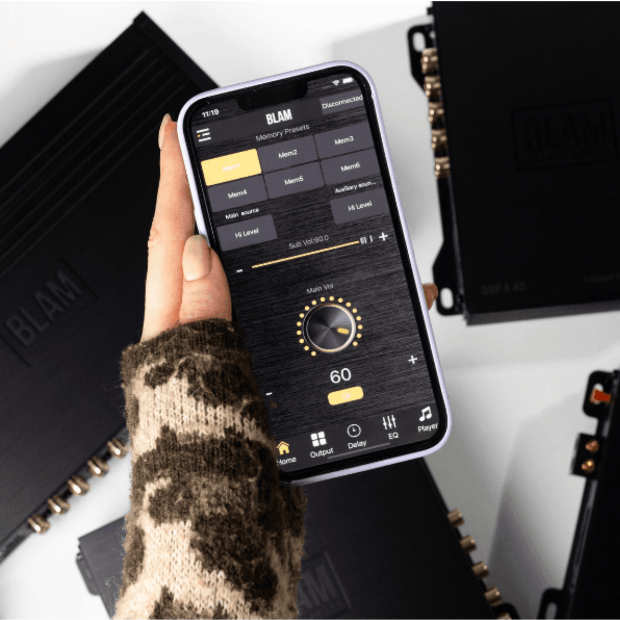 BLAM 4 Channel Amp BLAM Power DSP 4.120 4-Channel Car Audio Amplifier with Integrated DSP & Bluetooth Control (DSP4120)