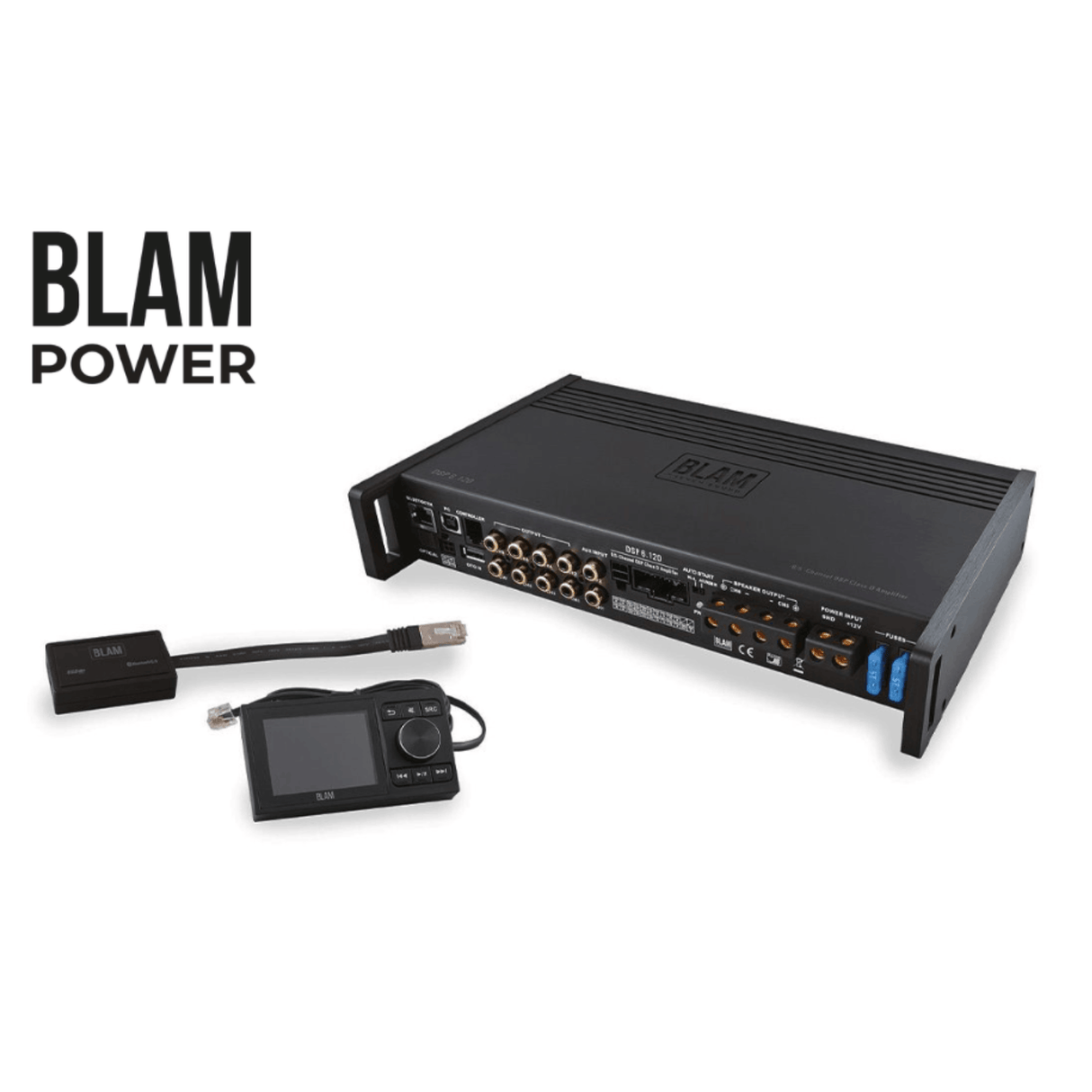 BLAM 6 Channel Amp BLAM Power DSP 6.120 6-Channel Car Audio Amplifier with Integrated DSP & Bluetooth Control
