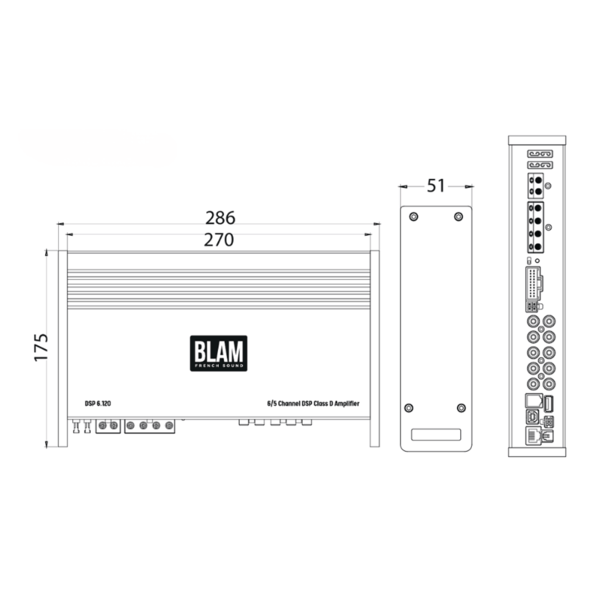 BLAM 6 Channel Amp BLAM Power DSP 6.120 6-Channel Car Audio Amplifier with Integrated DSP & Bluetooth Control