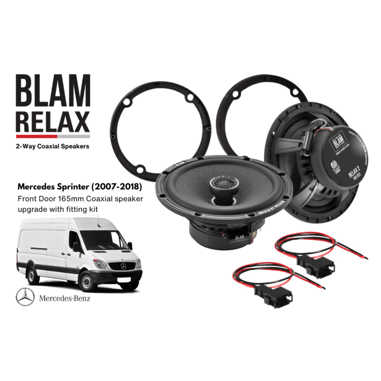 BLAM BLAM RELAX 165RC Front Door Coaxial Speaker Upgrade Kit for Mercedes Sprinter W906 (2007-2018) - SFK-MERC1-RC165