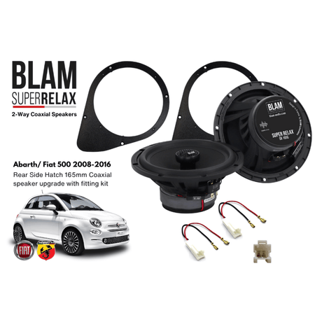 BLAM Car Specific Upgrades BLAM RELAX 165RC Rear Side Hatch Coaxial Speaker Upgrade Kit for Abarth/Fiat 500 (2008-2016) - SFK-FIA2-RC165