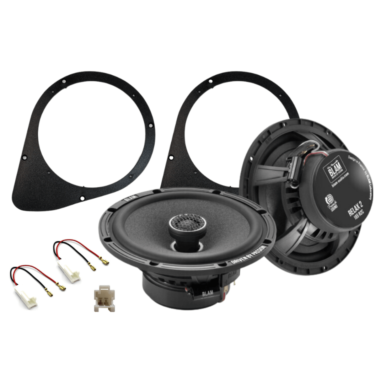 BLAM BLAM RELAX 165RC Rear Side Hatch Coaxial Speaker Upgrade Kit for Abarth/Fiat 500 (2008-2016) - SFK-FIA2-RC165