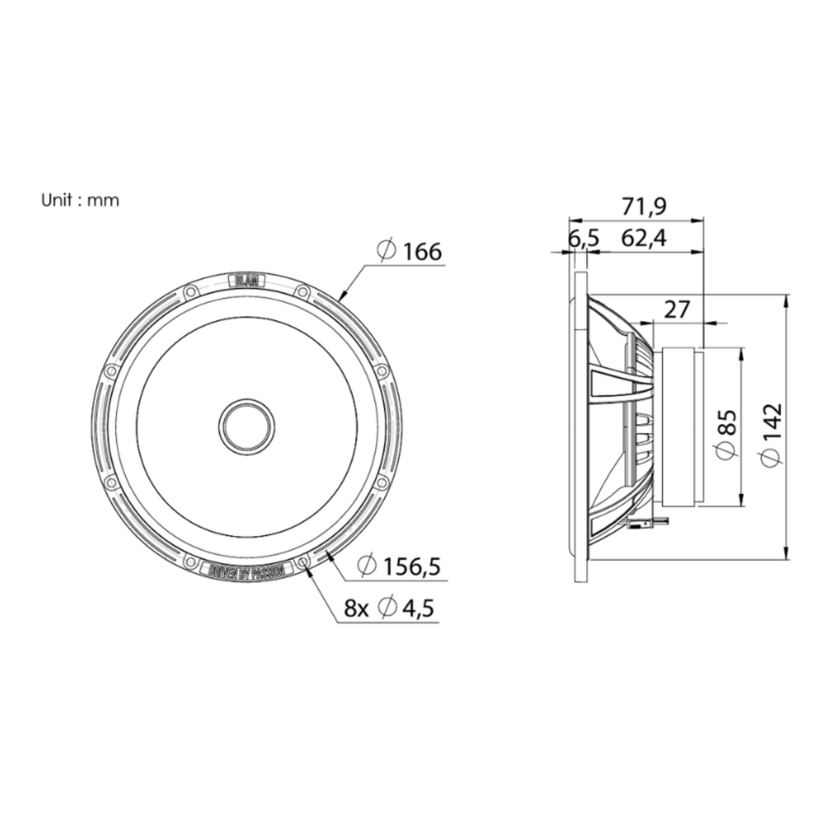 BLAM BLAM RELAX 165RS Front Door Component Speaker Upgrade Kit for Ford EcoSport (2013-2019) - SFK-FOR2-RS165