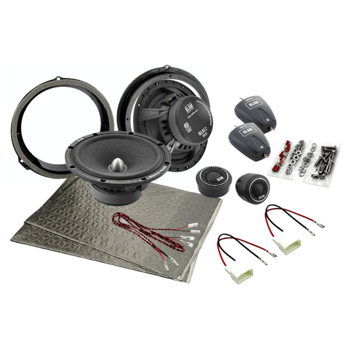 BLAM BLAM RELAX 165RS Front/Rear Door Component Speaker Upgrade Kit for Ford Edge (2015-2019) - SFK-FOR2-RS165