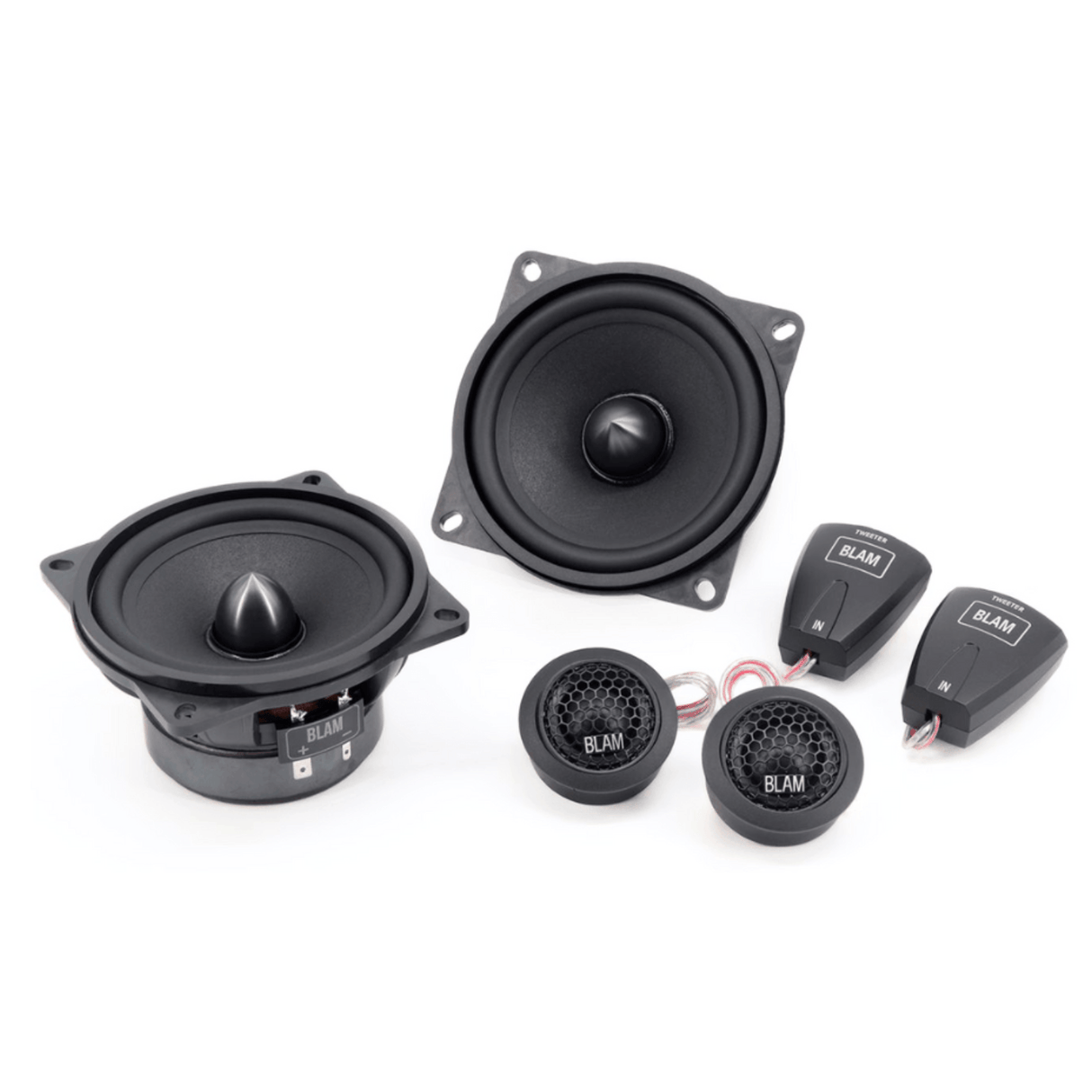 BLAM Car Speakers BLAM RELAX BL-100RFS 100mm (4inch) Hi-efficiency 2ohm, 2-Way Component Car Audio Speakers (PAIR)