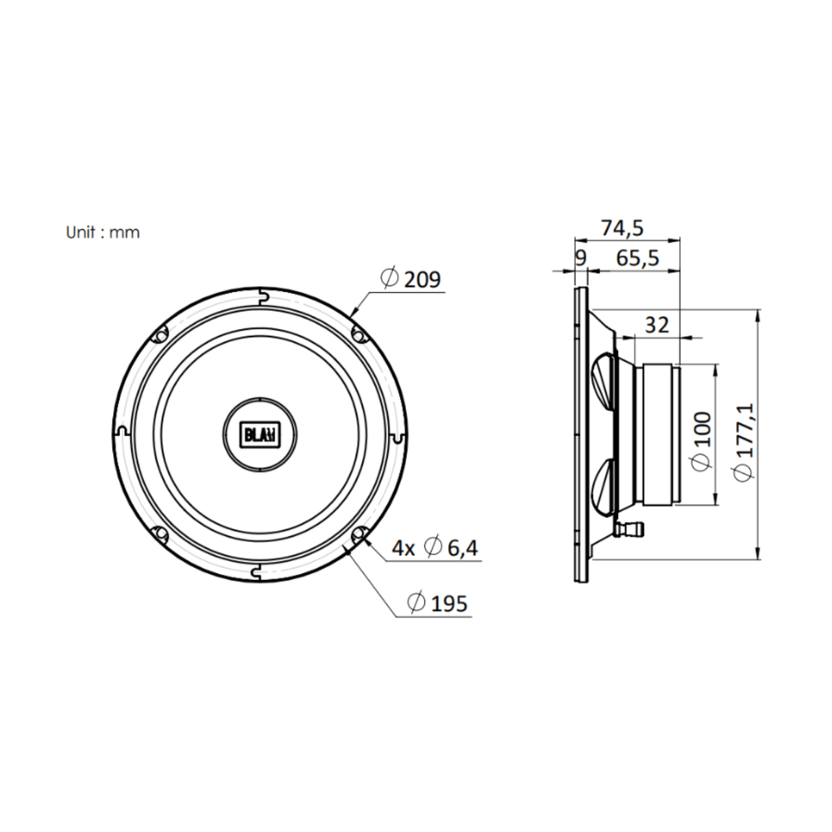 BLAM Car Speakers BLAM RELAX BL-200RS 200mm (8") Hi-efficiency 3ohm 2-Way Component Car Audio Speakers (PAIR)