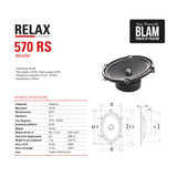 BLAM Car Speakers BLAM RELAX BL-570RS (5" X 7") High-Performance 2-Way Component Car Audio Speakers (PAIR)