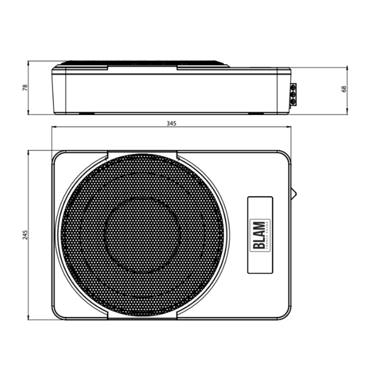 BLAM Underseat Car Subwoofers BLAM RELAX BL-MSP25P MSP 25P Extra-Slim Passive Underseat Car Subwoofer