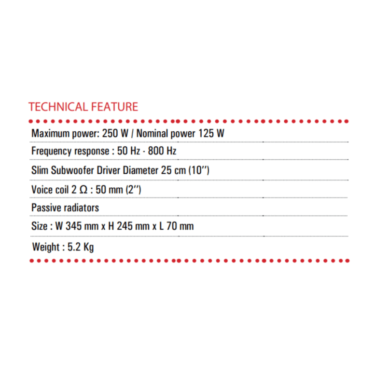 BLAM Underseat Car Subwoofers BLAM RELAX BL-MSP25P MSP 25P Extra-Slim Passive Underseat Car Subwoofer