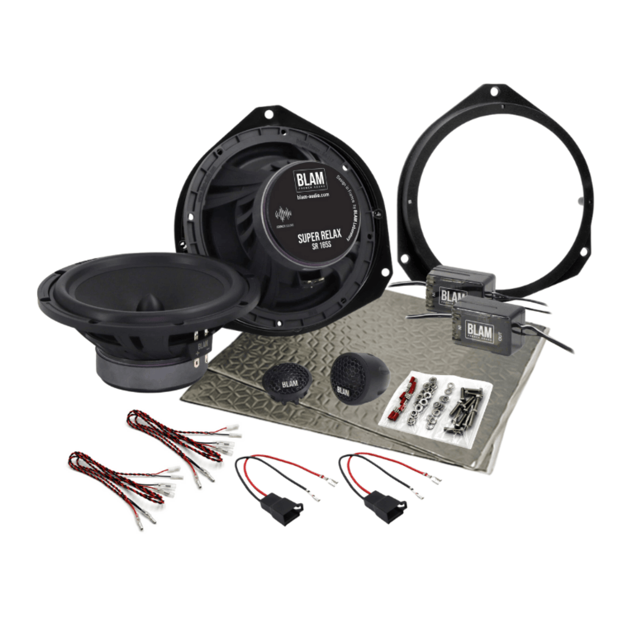 BLAM Car Specific Upgrades BLAM RELAX SFK-FIA1-RS165 Front Door Car Audio Speaker Upgrade Fitting Kit for Abarth/ Fiat 500 (2008-2016)