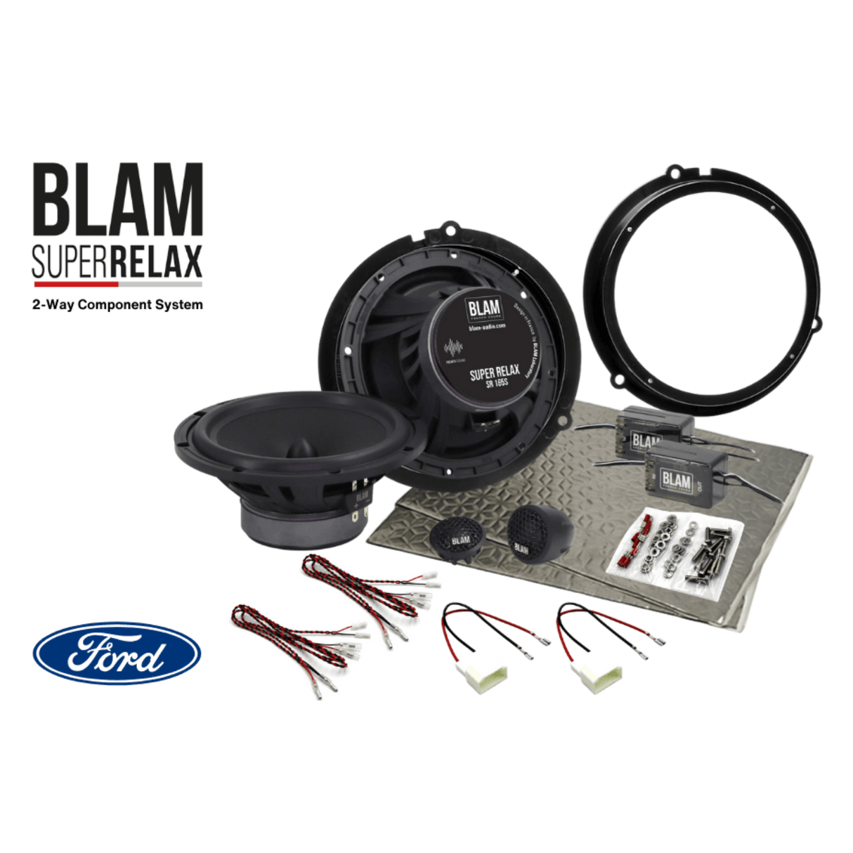 BLAM Car Specific Upgrades BLAM RELAX SFK-FOR1-RS165 Speaker Upgrade Kit for Ford Fiesta, Focus, Ranger, Transit