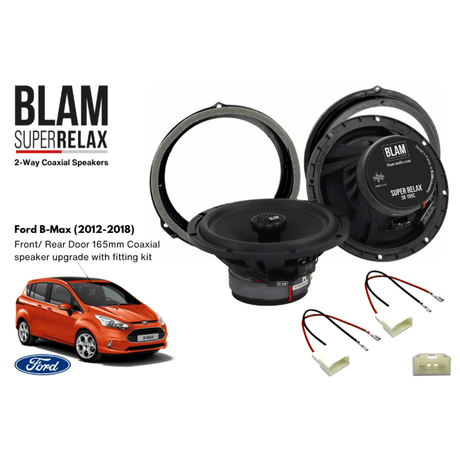 BLAM Car Specific Upgrades BLAM RELAX SFK-FOR2-RC165 Front/Rear Door Coaxial Speaker Upgrade Kit for Ford B-Max (2012-2018)