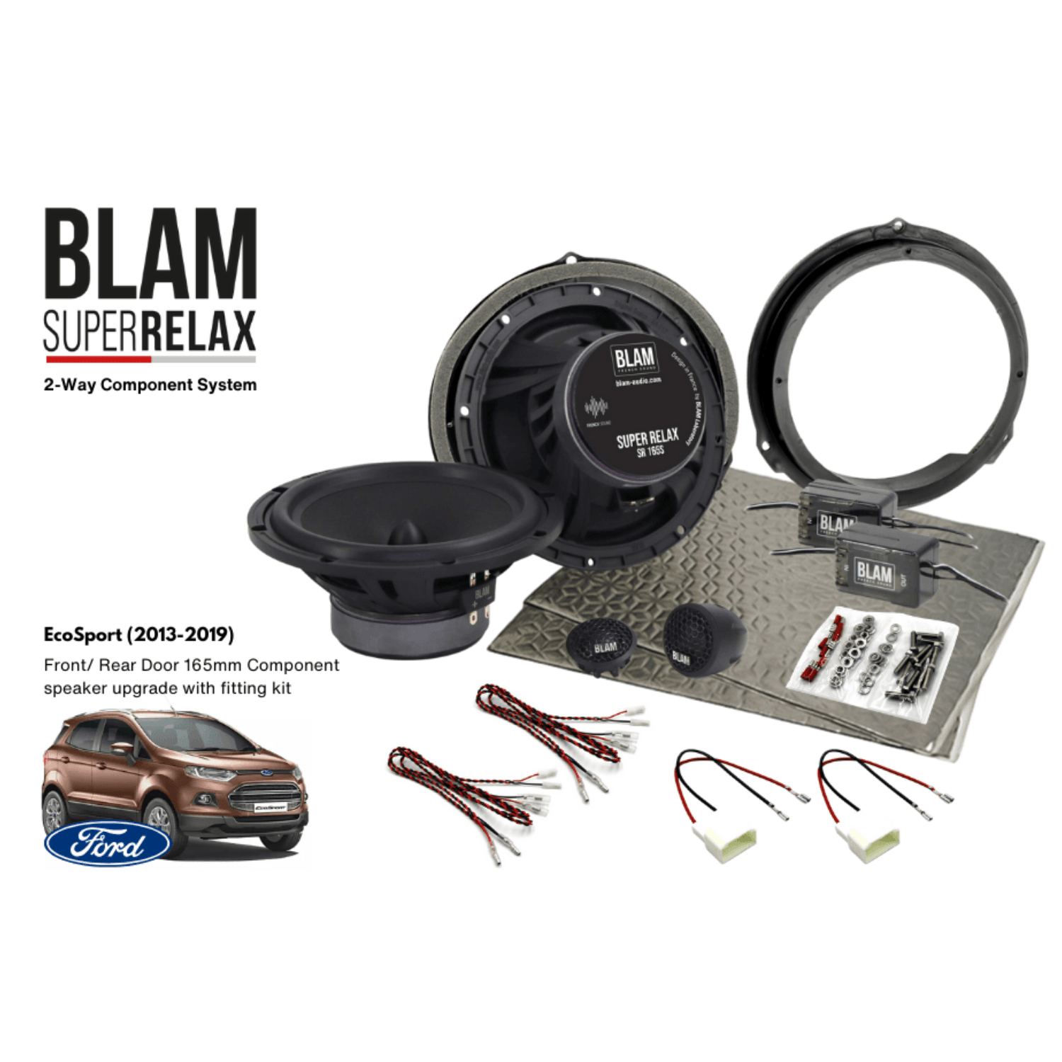 BLAM RELAX SFK-FOR2-RS165 Front Door Component Speaker Upgrade Kit