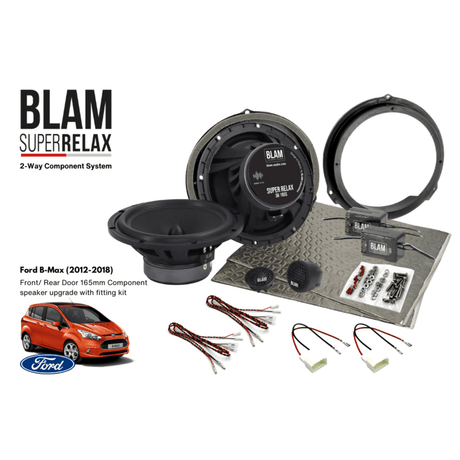 BLAM Car Specific Upgrades BLAM RELAX SFK-FOR2-RS165 Front/Rear Door Component Speaker Upgrade Kit for Ford B-Max (2012-2018)